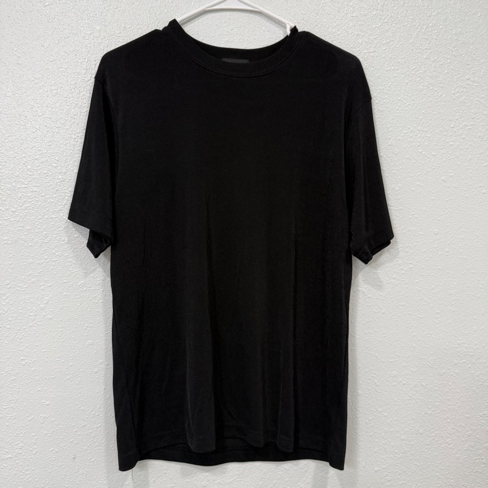 Hoax Mens Black Short Sleeve Crew Neck T-Shirt Style 171 KAH Size L Made in USA